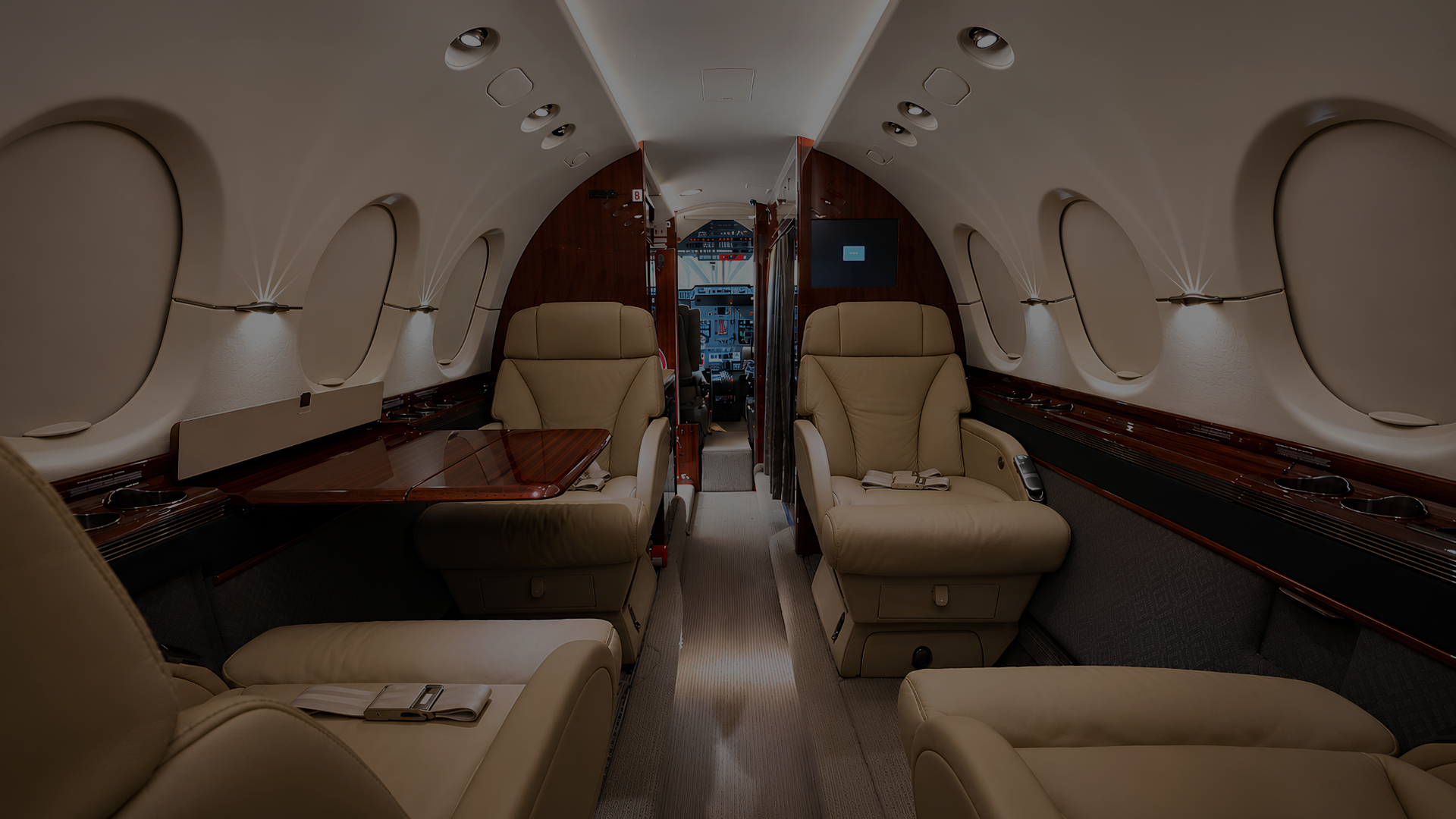 Interior executivo de aeronave